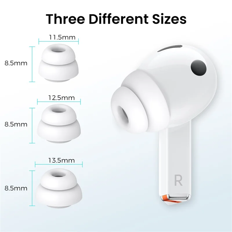 AHASTYLE DD09 1 Par de Reemplazo de Tapones Auriculares de Silicona para Samsung Galaxy Buds3 Pro - Blanco / S