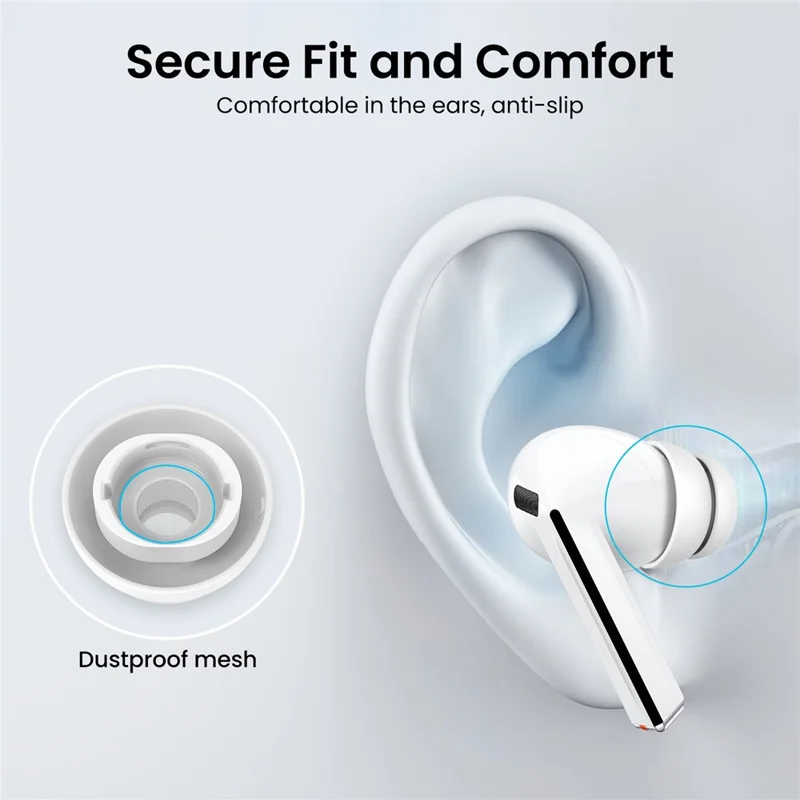 AHASTYLE DD09 3 Pares de Puntas de Silicona para Auriculares de Repuesto Samsung Galaxy Buds3 Pro, Talla: S + M + L - Blanco