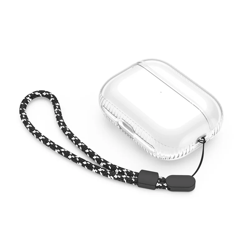 AHASTYLE WG94-2 For AirPods Pro 2 Transparent TPU Case Wireless Earphone Shockproof Protective Cover with Lanyard - Transparent