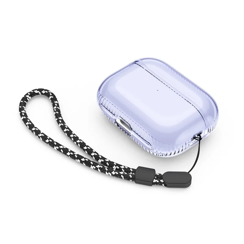 AHASTYLE WG94-2 Pour AirPods Pro 2 Étui TPU Transparent Écouteurs Bluetooth Sans Fil Coque de Protection Antichoc - Transparent Violet