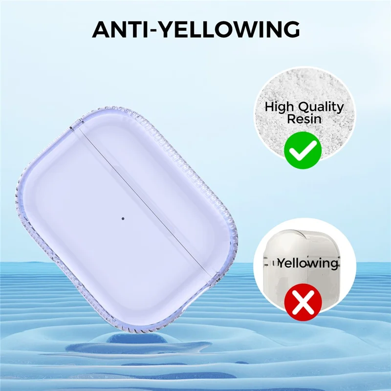 AHASTYLE WG94-2 Pour AirPods Pro 2 Étui TPU Transparent Écouteurs Bluetooth Sans Fil Coque de Protection Antichoc - Transparent Violet