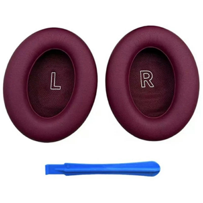 For Bose QuietComfort Ultra Protein Leather Headphone Ear Cushions with Mini Crowbar - Wine Red