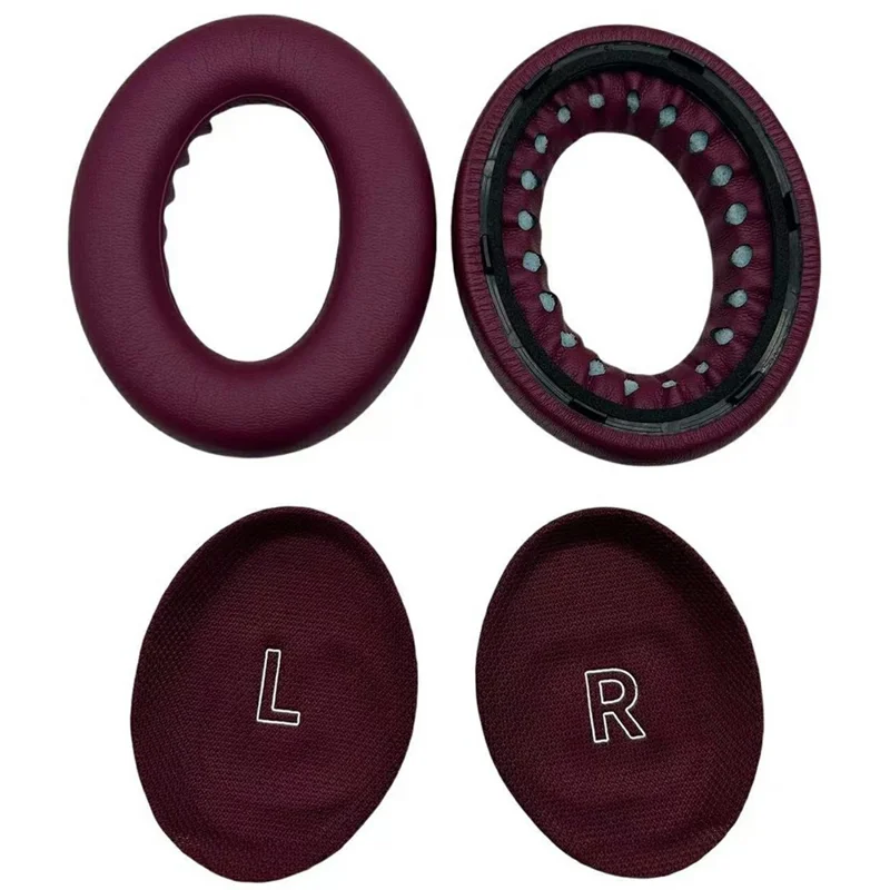 For Bose QuietComfort Ultra Protein Leather Headphone Ear Cushions with Mini Crowbar - Wine Red