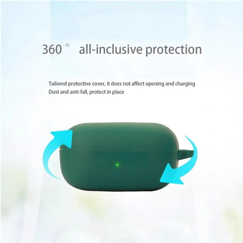 For Samsung Galaxy Buds Core Silicone Case Wireless Earphones Protective Cover with Anti-Lost Buckle - Red