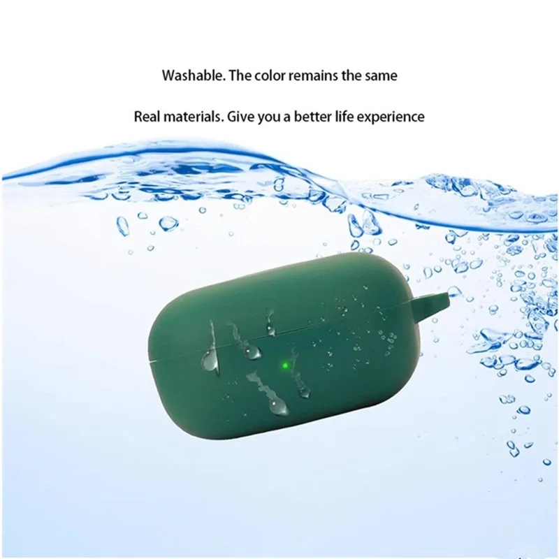 For Samsung Galaxy Buds Core Silicone Case Wireless Earphones Protective Cover with Anti-Lost Buckle - Red