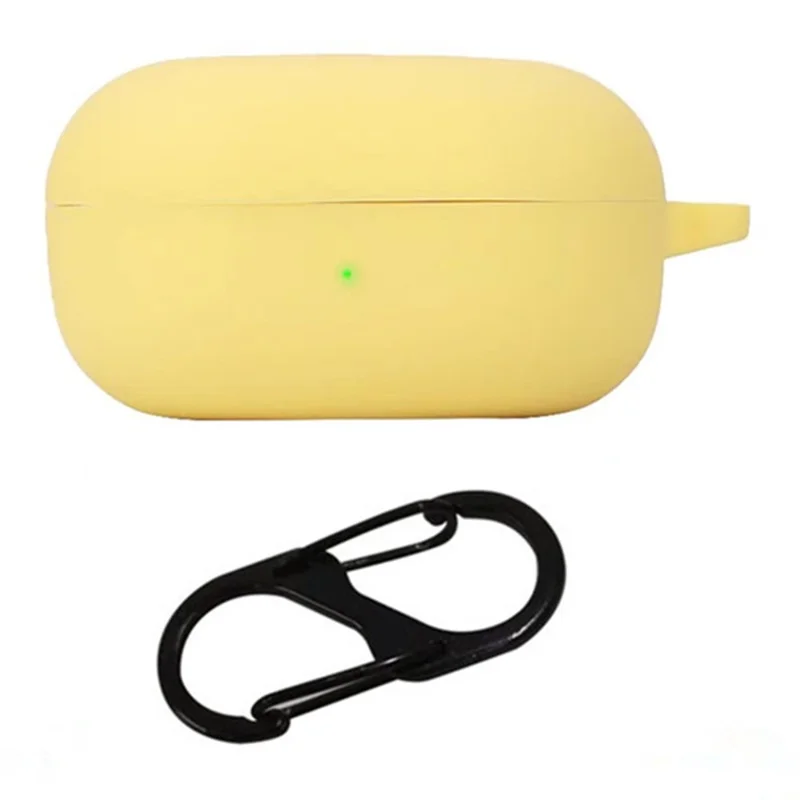 For Samsung Galaxy Buds Core Silicone Case Wireless Earphones Protective Cover with Anti-Lost Buckle - Yellow