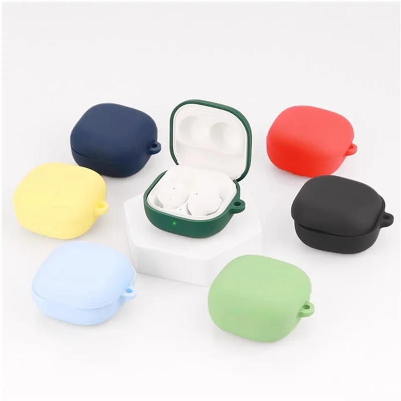 For Samsung Galaxy Buds Core Silicone Case Wireless Earphones Protective Cover with Anti-Lost Buckle - Yellow