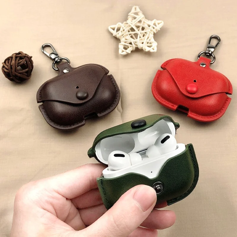 For AirPods Pro 3 Earphone Case Business Leather + PC Protective Cover - Dark Brown