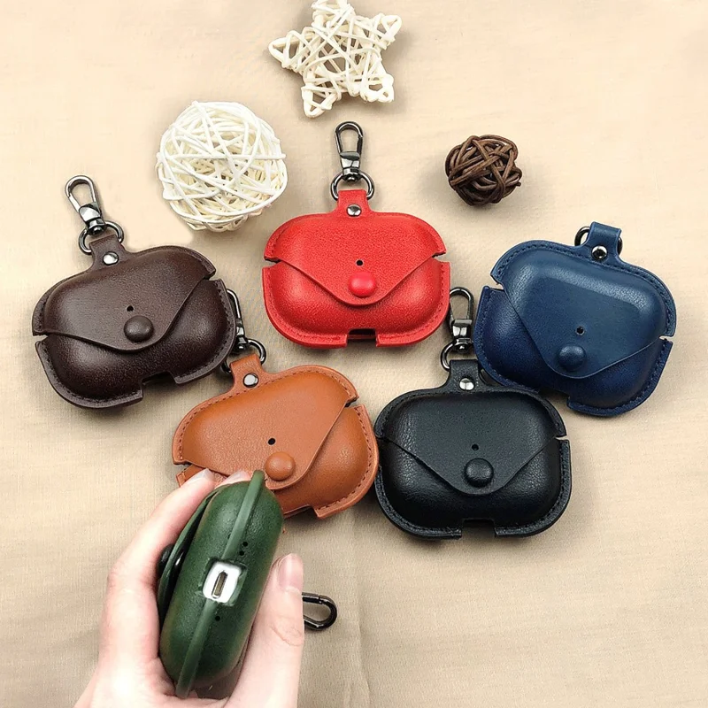 For AirPods Pro 3 Earphone Case Business Leather + PC Protective Cover - Dark Brown