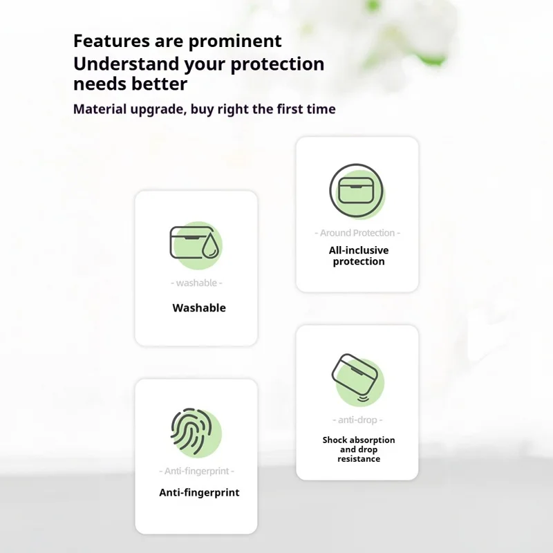 For AirPods Pro 3 Silicone Case Soft Wireless Earbud Organizer Cover with Carabiner - Lavender Grey