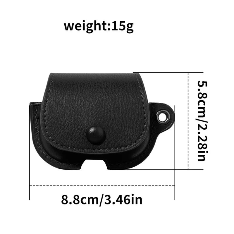 For AirPods Pro 3 Charging Case Cover Backpack Style Leather + PC Earbuds Protective Case - Black