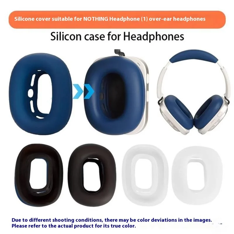 1Pair For Nothing Headphone (1) Silicone Case Ear Cushion Headphone Covers - White