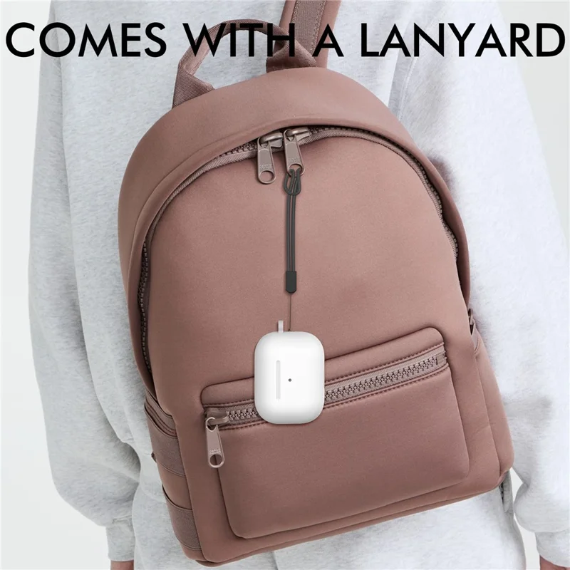 AHASTYLE CS14 For AirPods Pro 2 Silicone Case Earphone Protective Cover with Carabiner / Lanyard - White
