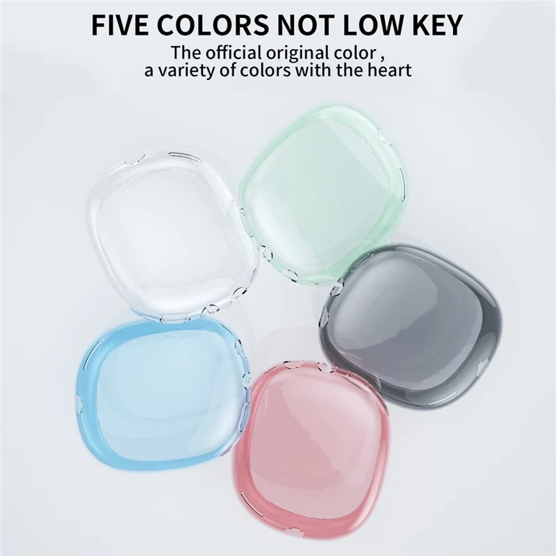 AHASTYLE PT-LC07 1 Par de Capa de TPU para AirPods Max Cobertura Completa Transparente para Fones de Ouvido - Vermelho Transparente