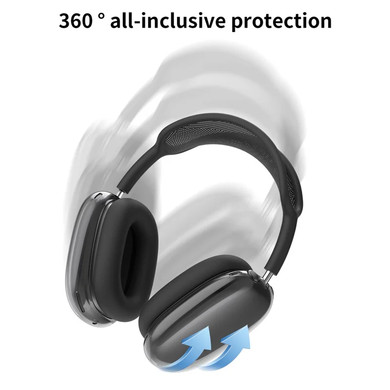 AHASTYLE PT-LC07 1 Pair For AirPods Max TPU Case Full Coverage Transparent Headphone Cover - Transparent Black