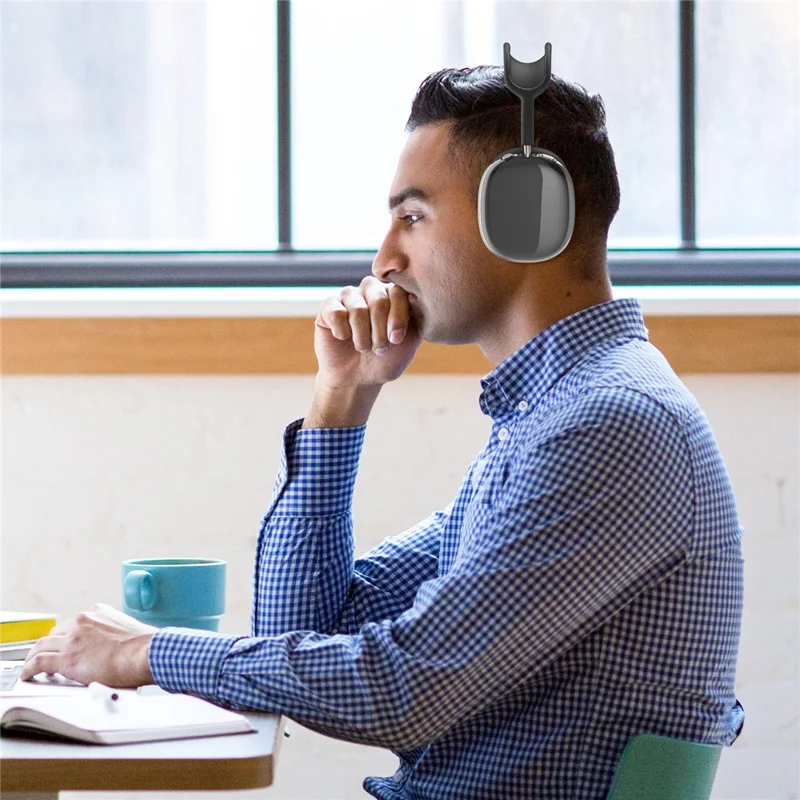 AHASTYLE PT-LC07 1 Pair For AirPods Max TPU Case Full Coverage Transparent Headphone Cover - Transparent Black