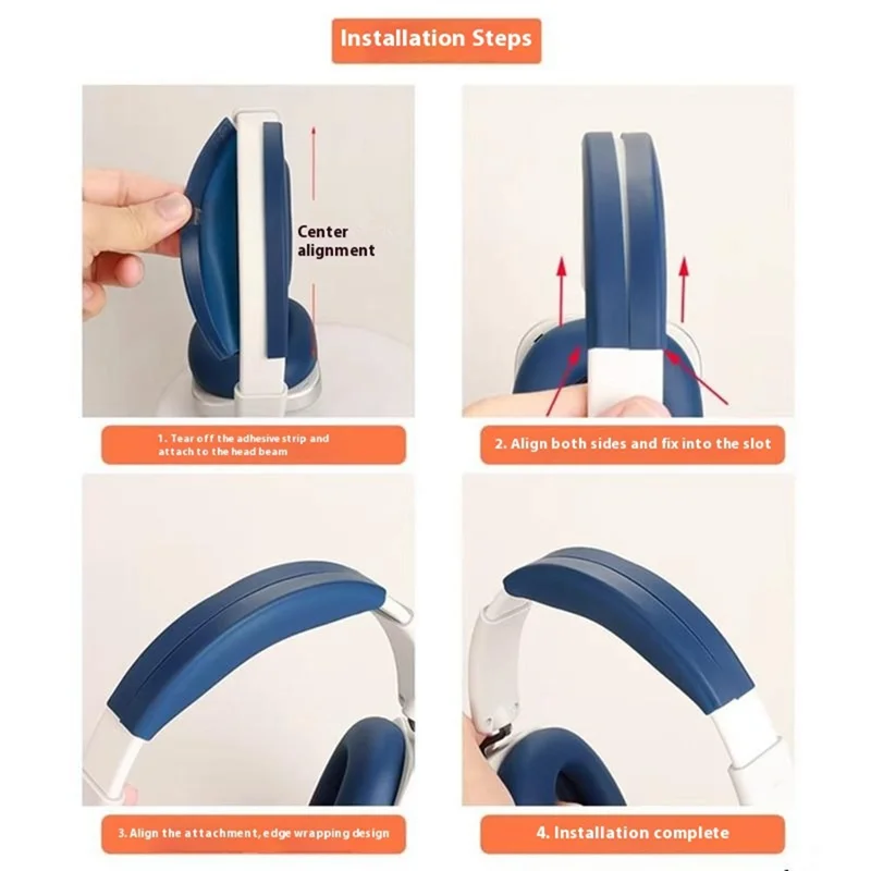 For Nothing Headphone (1) Headset Headband Silicone Sleeve Protective Cover - Dark Blue