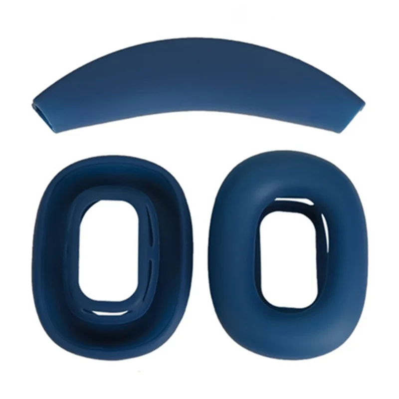 Fone de Ouvido Para Nada (1) Jogo de Capa Protetora de Silicone para Fone de Ouvido 2Pcs Almofada de Orelha + Manga de Faixa de Cabeça - Azul Marinho