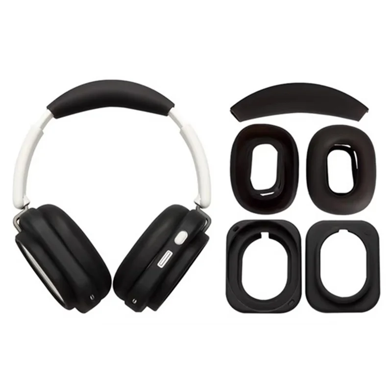 For Nothing Headphone (1) Silicone Case Set Scratch Resistant Protective Cover with Inner / Outer / Headband Shell - Black