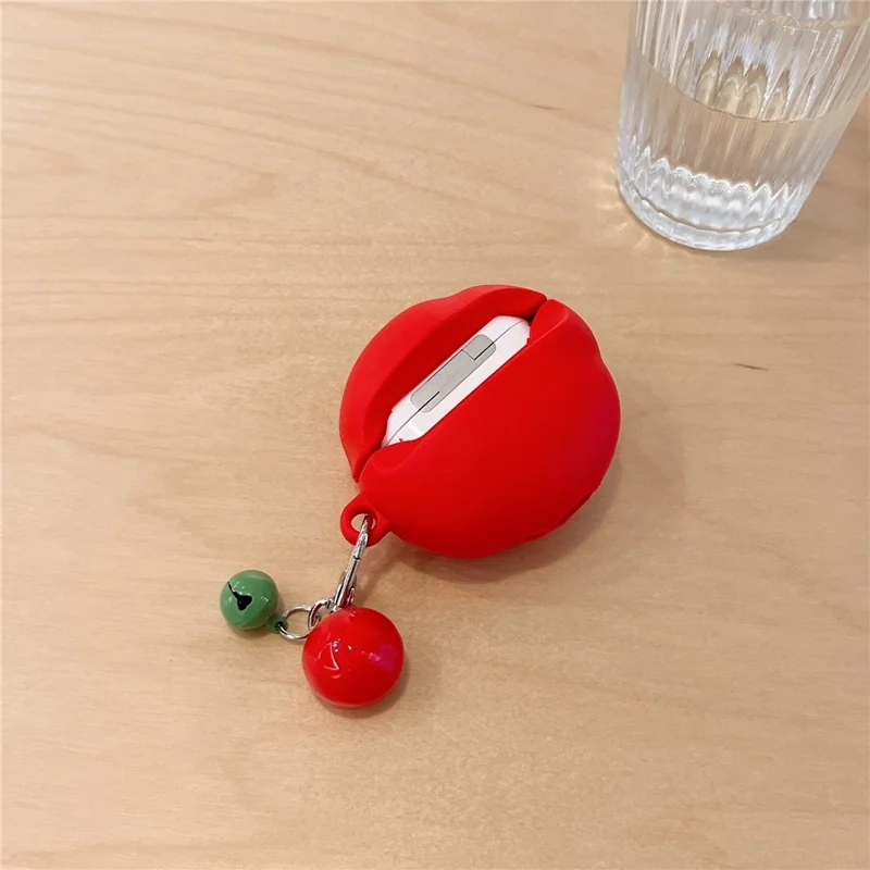 Silicone Case for Apple AirPods with Wireless Charging Case (2019)  /  AirPods with Charging Case (2019)  /  (2016) Cute Tomato Shape with Pendant