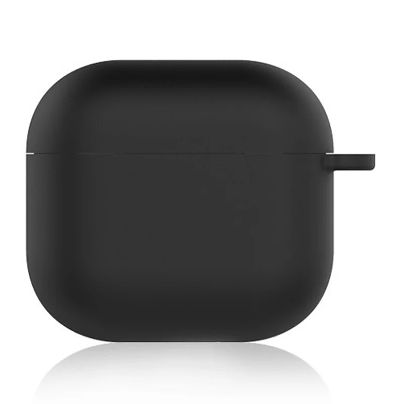 Étui en silicone pour AirPods 4 Ultra Fin 1,5 mm Housse de protection avec mousqueton - Noir