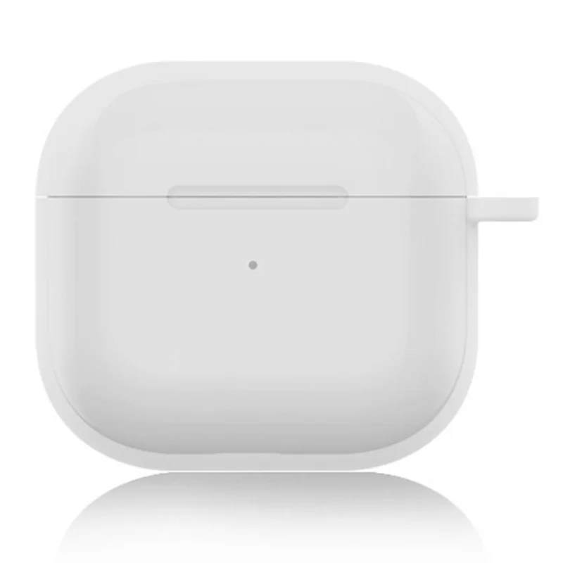 Funda de Silicona para AirPods 4 Ultrafina de 1,5 mm con Mosquetón - Blanco Transparente