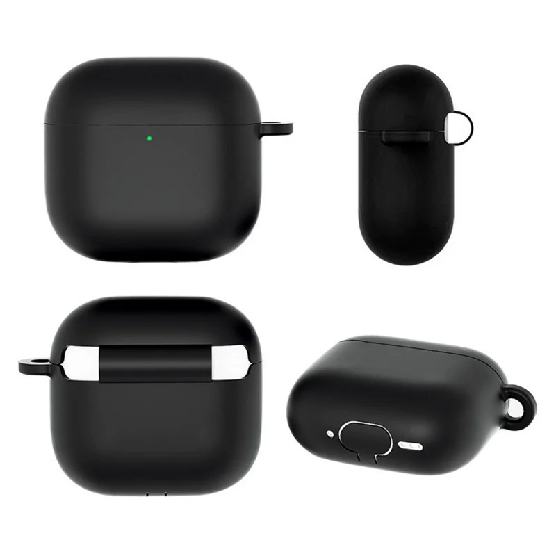 Funda de Silicona para AirPods 4 Ultrafina de 1,5 mm con Mosquetón - Blanco Transparente