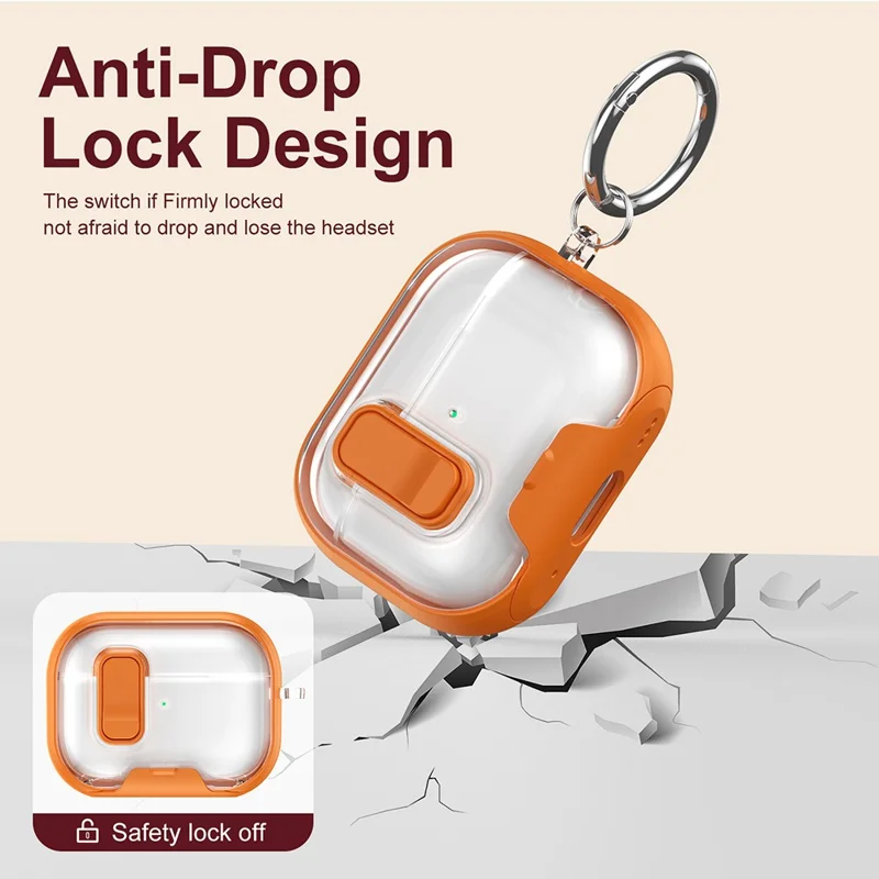 AirPods Pro 2 Gehäuse TPU PC Kopfhörer Schutzhülle mit Schalter / Ständer / Tragegriff - Gold