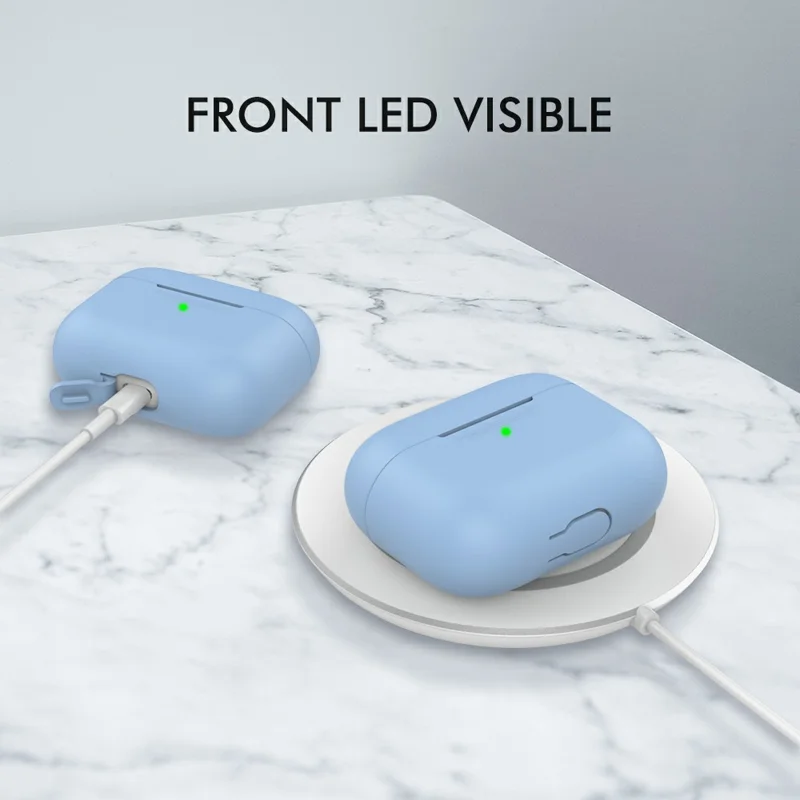 AHASTYLE PT-P3 Silikon-Schutzhülle für AirPods Pro, Ohrhörer-Anti-Sturz-Schutzhülle - Babyblau