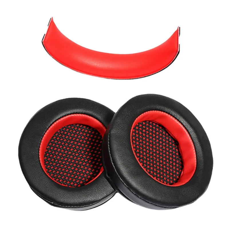 For Edifier HECATE G4 Headphones Protein Leather Ear Pads and Headband Cushion Noise Isolation - Black  /  Red