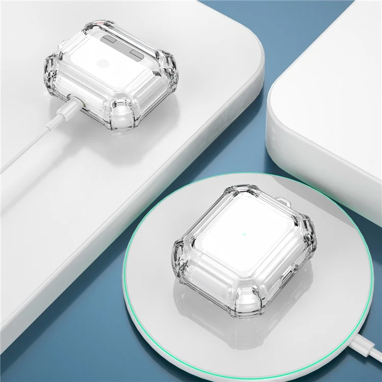 Couverture D'écouteur de Protection TPU à Double Couleur TPU Avec Paquebot Pour Apple AirPods 3 - Transparent