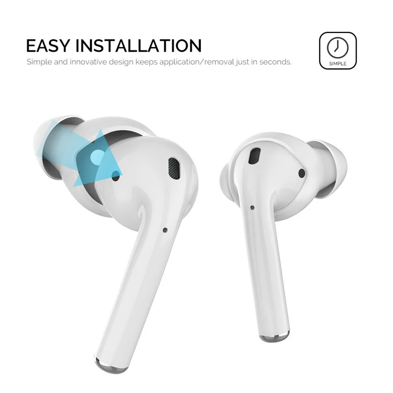 AHASTYLE PT66-1 / 2 1 Pair Silicone Ear Tips Noise Isolating Replacement Earphone Caps, Size S - White