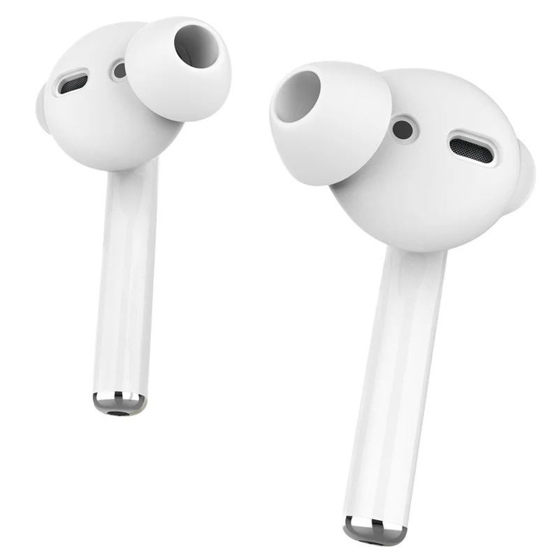 AHASTYLE PT66-1 / 2 1 Pair Silicone Ear Tips Noise Isolating Replacement Earphone Caps, Size L - White