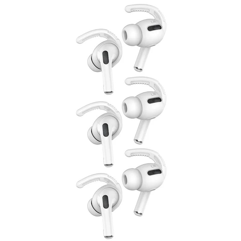 AHASTYLE PT100 3 Pairs For AirPods Pro Silicone Ear Hooks Anti Lost Earhooks Ear Tips - White / 3 Pairs / Size S