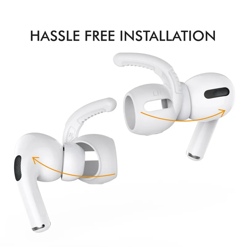 AHASTYLE PT100 1 Pair For AirPods Pro Silicone Ear Hooks Anti Lost Earhooks Ear Tips - White  /  L