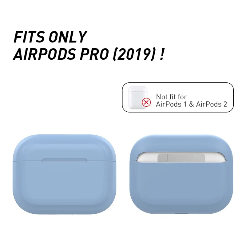 AHASTYLE PT-P2S Silicone Case for AirPods with Wireless Charging Case (2019) / AirPods with Charging Case (2019) / (2016) Separable Cover - Blue