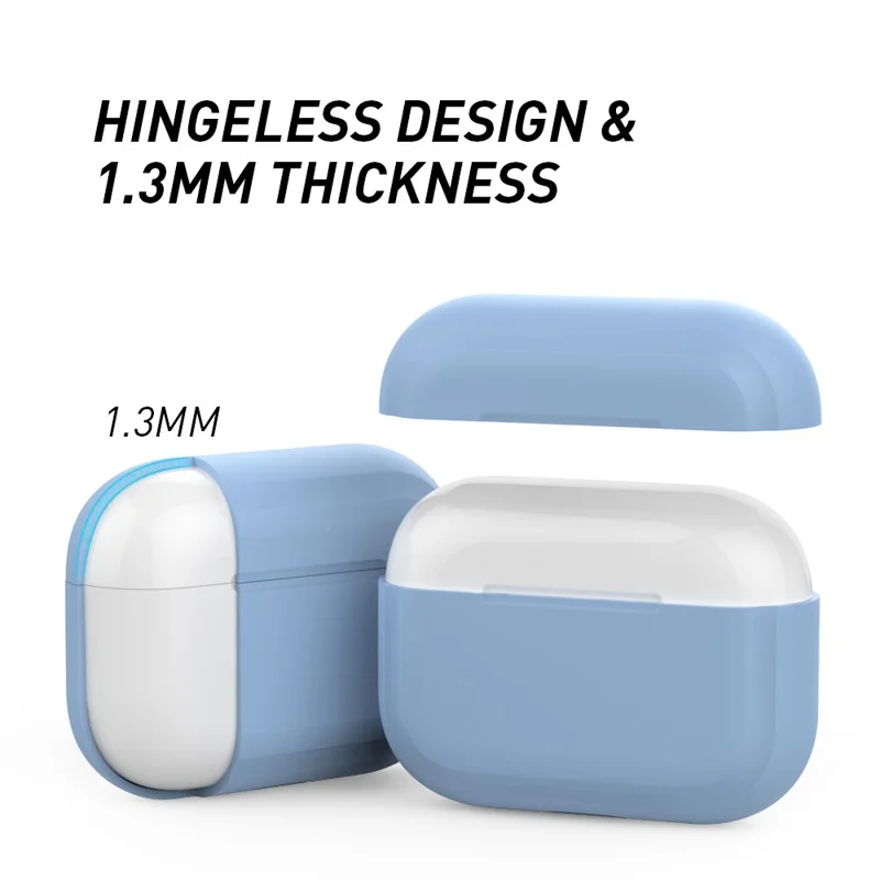 AHASTYLE PT-P2S Silicone Case for AirPods with Wireless Charging Case (2019) / AirPods with Charging Case (2019) / (2016) Separable Cover - Blue