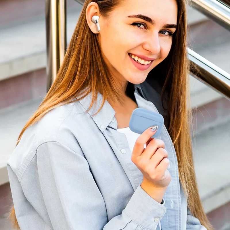 AHASTYLE PT-P2S Silicone Case for AirPods with Wireless Charging Case (2019) / AirPods with Charging Case (2019) / (2016) Separable Cover - Blue