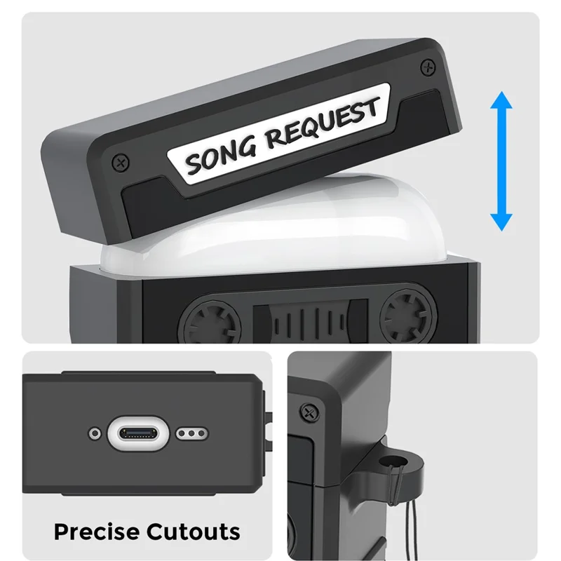 AhaStyle WG169 For AirPods 4 Silicone Case Retro Radio Style Earphone Protective Cover - Light Grey