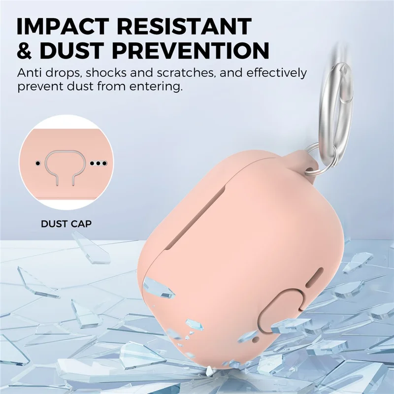 AHASTYLE PT196 For AirPods 4 Silicone Protective Case One Piece Design Earbuds Cover - Pink