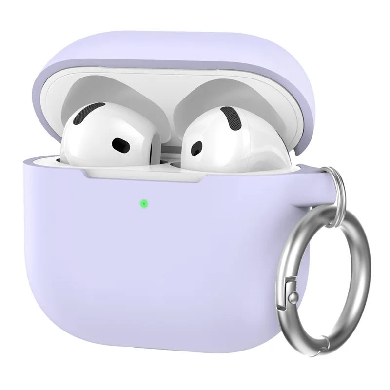 AHASTYLE PT196 For AirPods 4 Silicone Protective Case One Piece Design Earbuds Cover - Purple