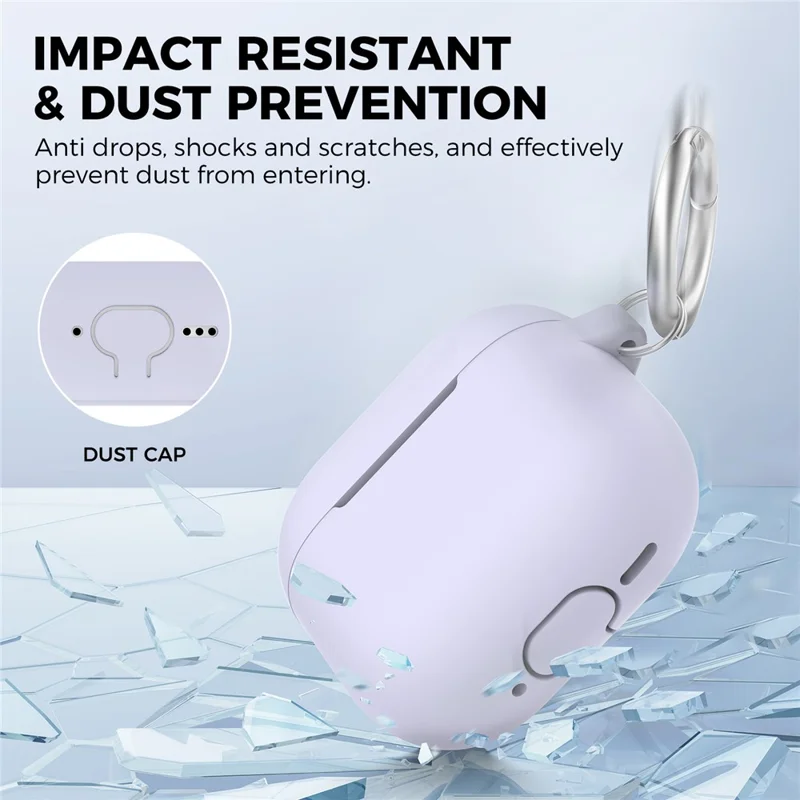 AHASTYLE PT196 For AirPods 4 Silicone Protective Case One Piece Design Earbuds Cover - Purple