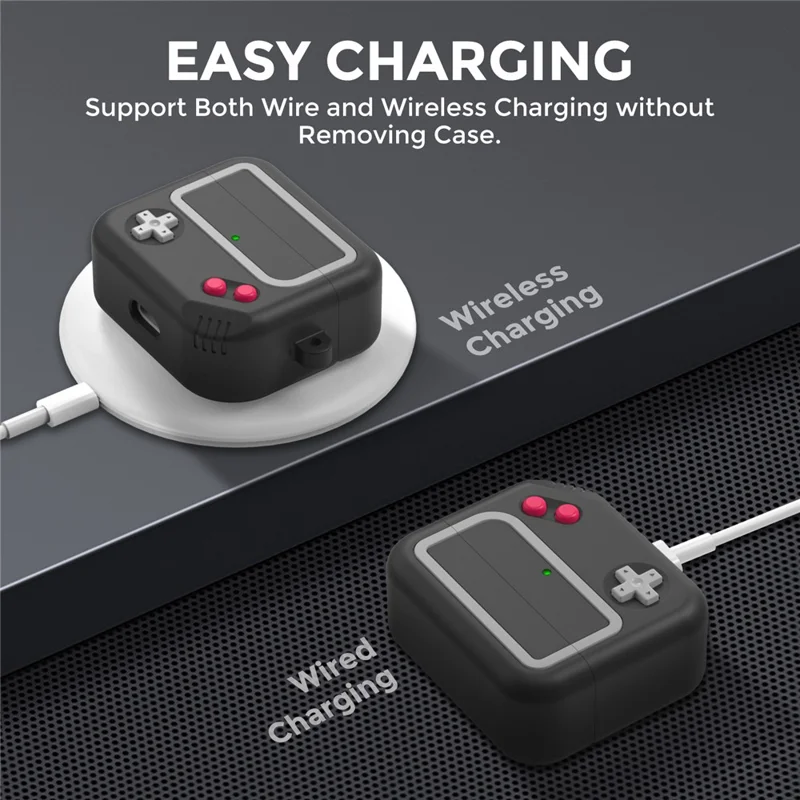 AHASTYLE JY15 For AirPods 3 Silicone Case Precise Cutouts Anti Drop Earphone Cover with Carabiner - Black