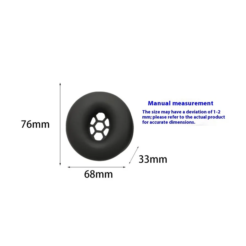 1 Pair Earpad Silicone Case For Beats Solo3 Headphones Ear Cushion Protective Cover - Black