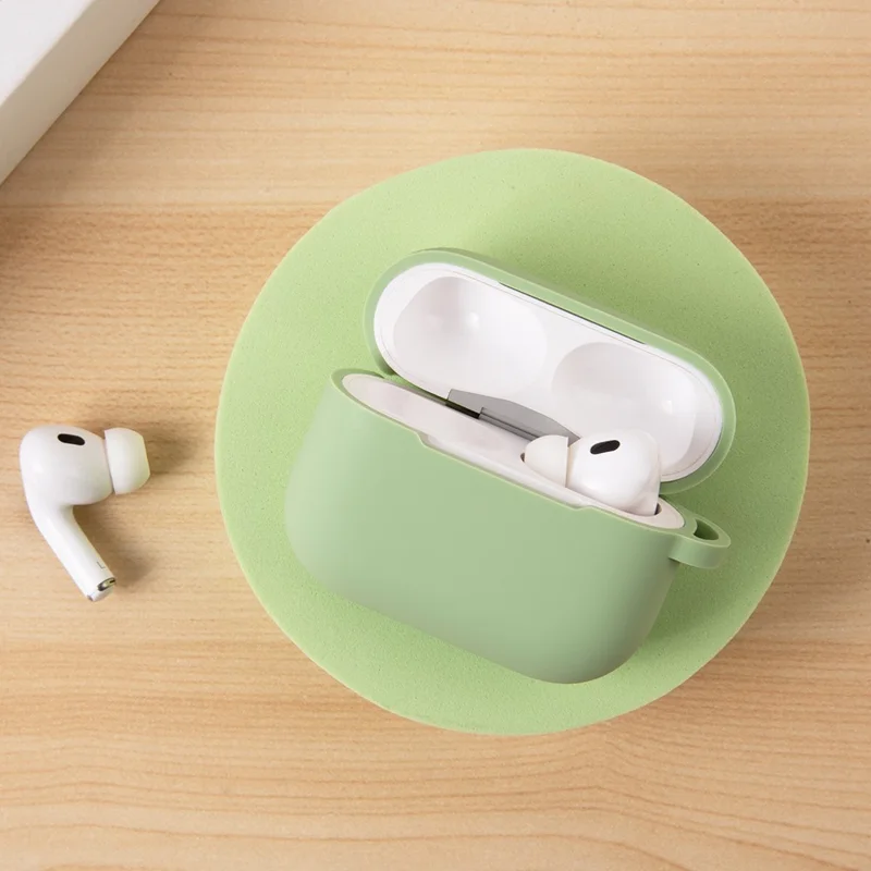 For AirPods Pro 3 Silicone Case Soft Wireless Earbud Organizer Cover Thickness 2.0mm with Carabiner - Lavender Grey