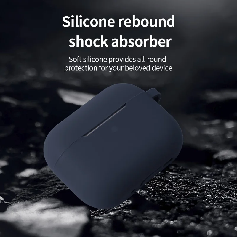 For AirPods Pro 3 Silicone Case Soft Wireless Earbud Organizer Cover Thickness 2.0mm with Carabiner - Lavender Grey