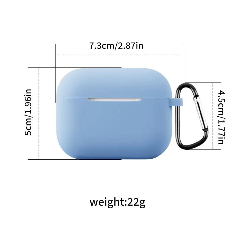 For AirPods Pro 3 Silicone Case Soft Wireless Earbud Organizer Cover Thickness 2.0mm with Carabiner - Lavender Grey