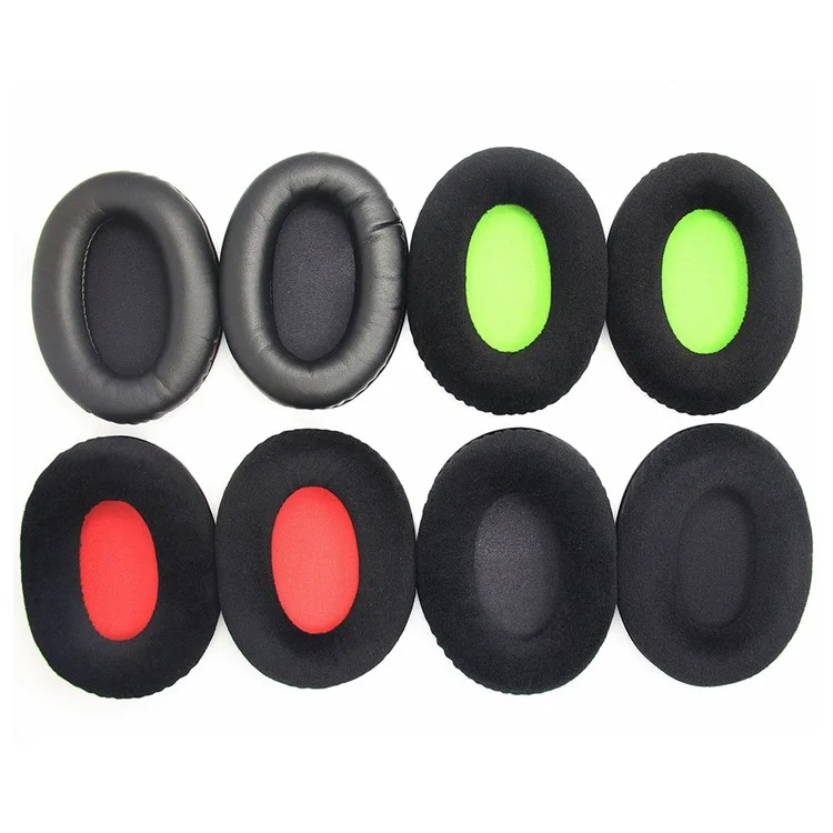 1 Pair JZF-173 Replacement Ear Cushion Pads for Kingston HSCD KHX-HSCP HyperX Cloud II - Black/Protein Leather