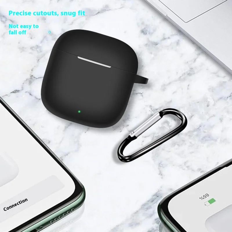 For Huawei FreeBuds SE 3 Protective Case Bluetooth-Compatible Earphone Silicone Cover with Hook - Black