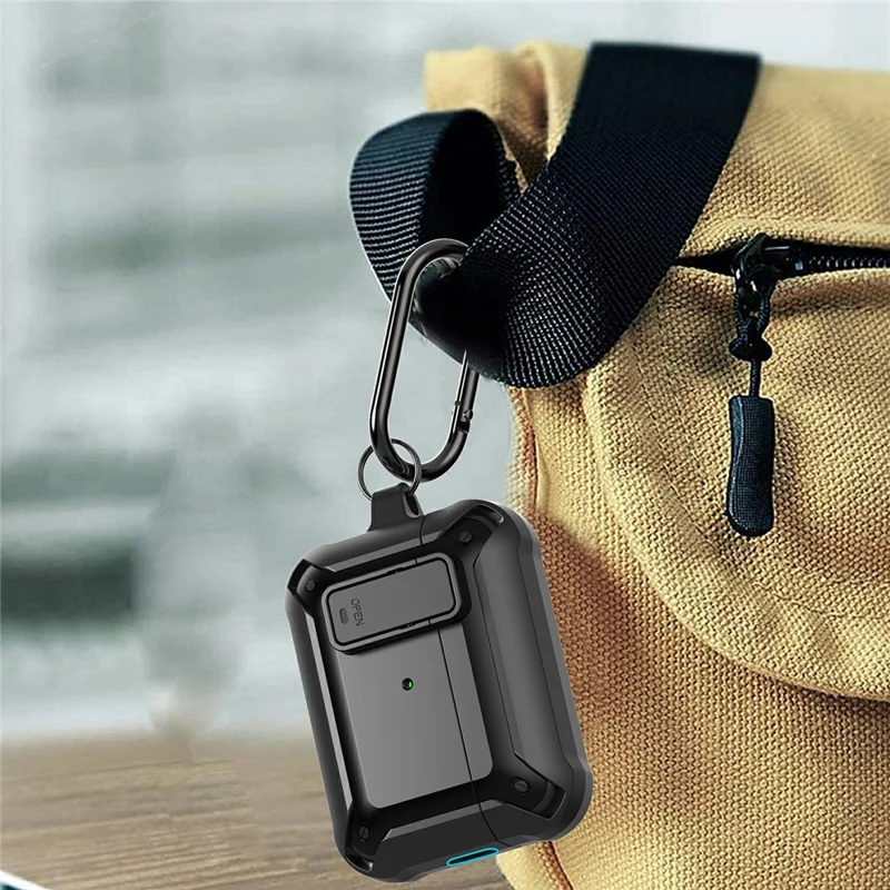 For AirPods Pro 3  Case TPU + PC Anti-Drop Earphone Cover with Buckle - Black